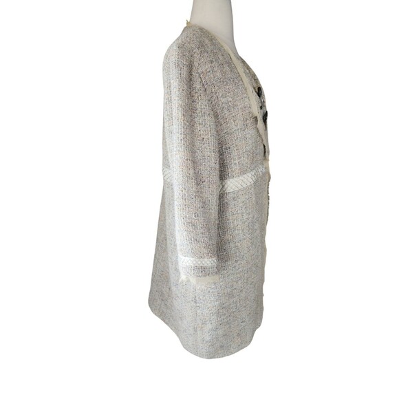 J. Jill Suit Jacket Womens Medium Tweed Beige Art To Wear Old Money Long - Picture 4 of 8